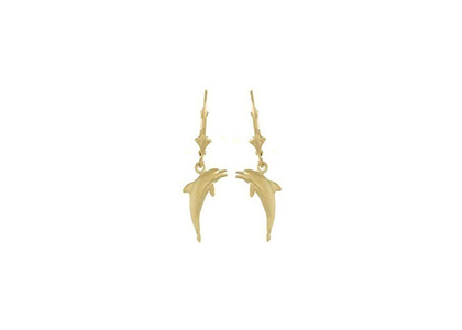 3d Dolphin Jumping Lever Back Fashion Earrings